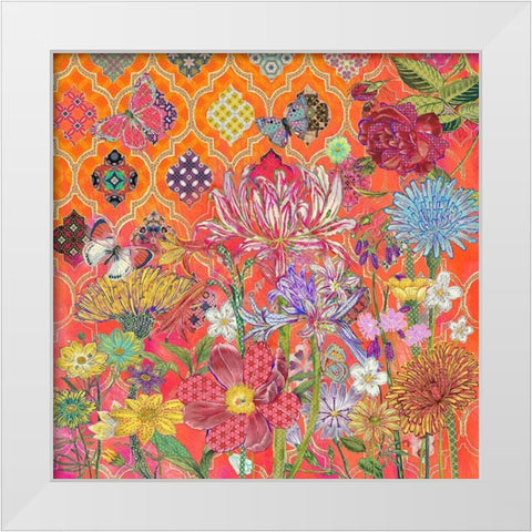 Floral 1 White Modern Wood Framed Art Print by HUE and MI and Sangita