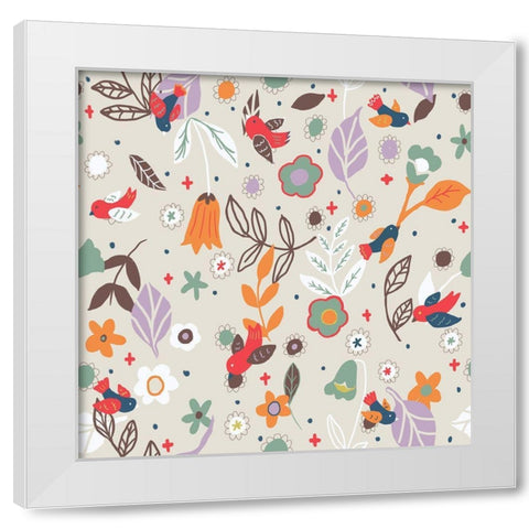 Sunshine In Autumn White Modern Wood Framed Art Print by HUE and MI and Sangita