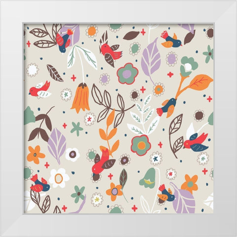 Sunshine In Autumn White Modern Wood Framed Art Print by HUE and MI and Sangita