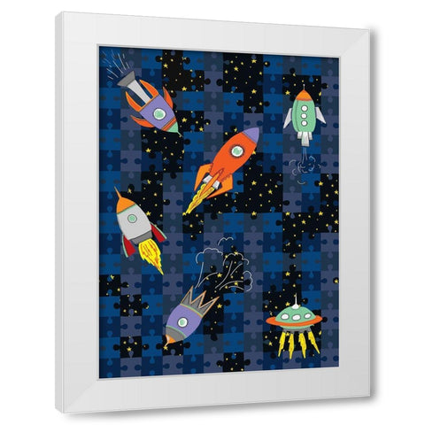A Peice Of Space White Modern Wood Framed Art Print by HUE and MI and Sangita
