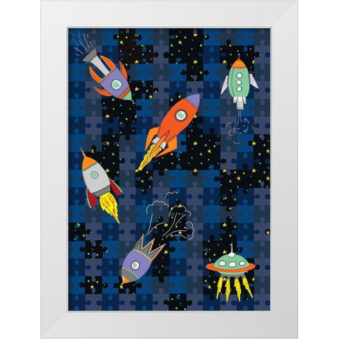 A Peice Of Space White Modern Wood Framed Art Print by HUE and MI and Sangita
