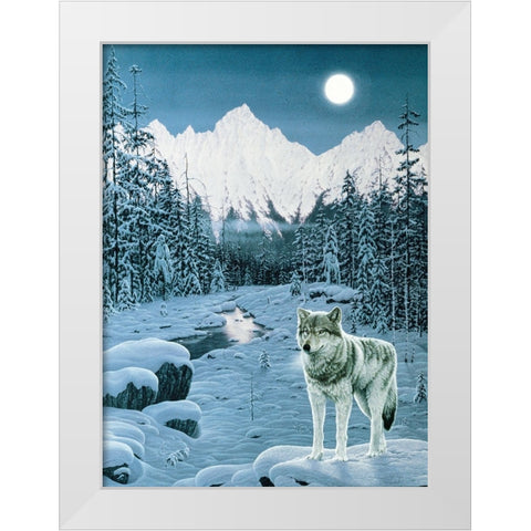 Winter Twilight White Modern Wood Framed Art Print by Tift, Jeff