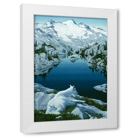 Cascade Summer White Modern Wood Framed Art Print by Tift, Jeff