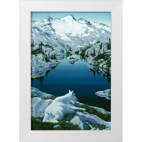 Cascade Summer White Modern Wood Framed Art Print by Tift, Jeff