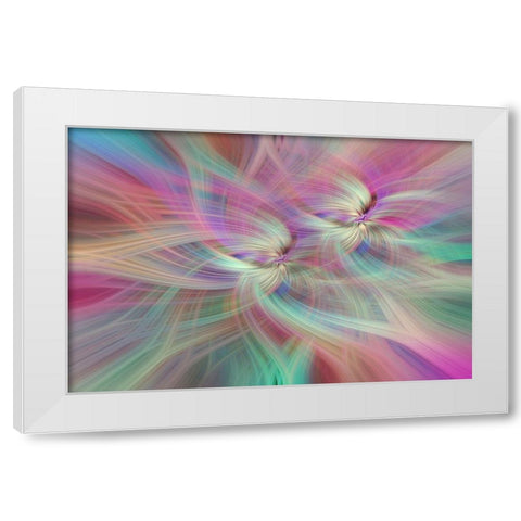 Mystery of Colors Double Rainbow Luck White Modern Wood Framed Art Print by Jenny Rainbow Fine Art