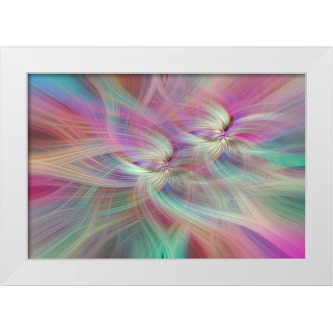 Mystery of Colors Double Rainbow Luck White Modern Wood Framed Art Print by Jenny Rainbow Fine Art