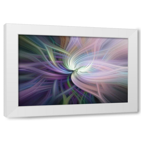 Mystery of Colors Glow of Galactic Rose White Modern Wood Framed Art Print by Jenny Rainbow Fine Art