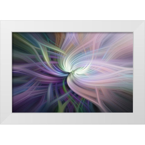 Mystery of Colors Glow of Galactic Rose White Modern Wood Framed Art Print by Jenny Rainbow Fine Art