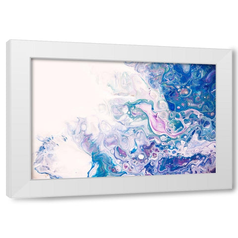 Fluid Acrylic Underwater Worlds 2 White Modern Wood Framed Art Print by Jenny Rainbow Fine Art