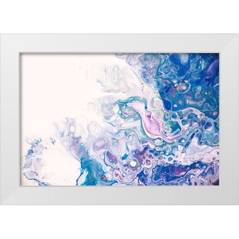 Fluid Acrylic Underwater Worlds 2 White Modern Wood Framed Art Print by Jenny Rainbow Fine Art