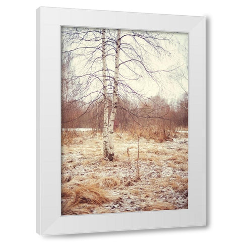 Grace in the Snow White Modern Wood Framed Art Print by Jenny Rainbow Fine Art