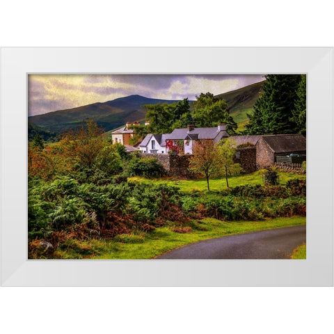 Lovely Homestead in Wicklow White Modern Wood Framed Art Print by Jenny Rainbow Fine Art