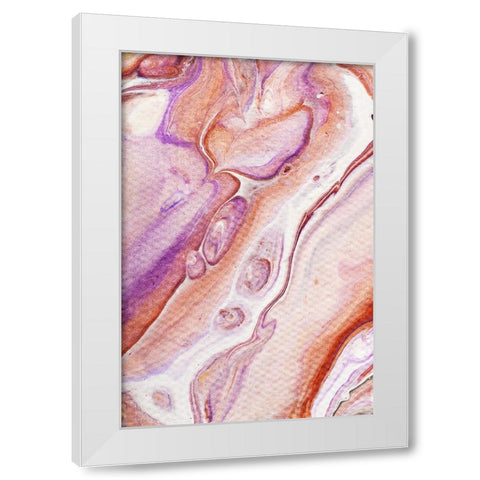 Fluid Acrylic Dazzling Bubbles 2 White Modern Wood Framed Art Print by Jenny Rainbow Fine Art