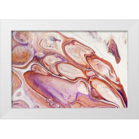 Fluid Acrylic Dazzling Bubbles White Modern Wood Framed Art Print by Jenny Rainbow Fine Art