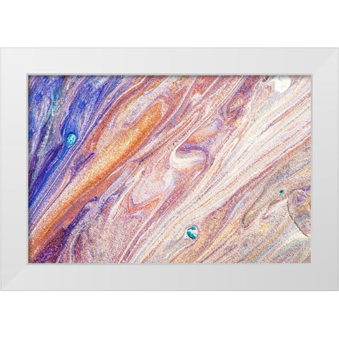 Fluid Acrylic Living Essence White Modern Wood Framed Art Print by Jenny Rainbow Fine Art