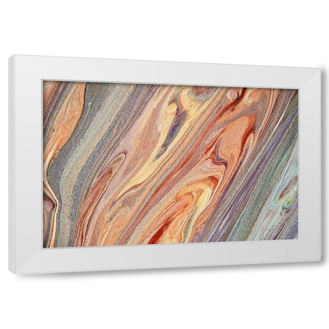 Fluid Acrylic Multicolored Flows White Modern Wood Framed Art Print by Jenny Rainbow Fine Art