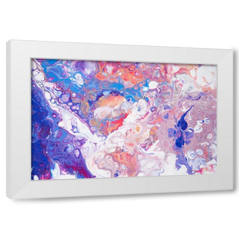 Fluid Acrylic Winter Delight 3 White Modern Wood Framed Art Print by Jenny Rainbow Fine Art