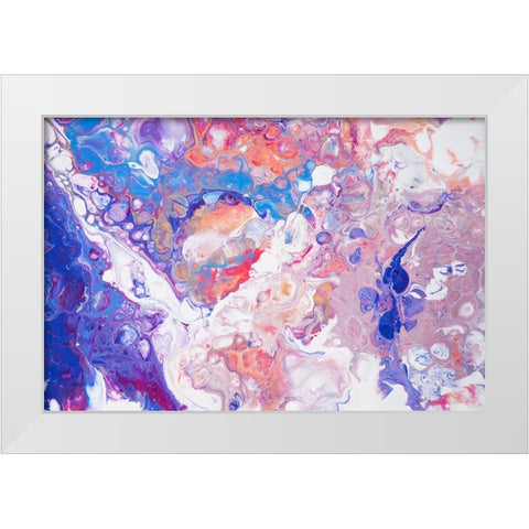 Fluid Acrylic Winter Delight 3 White Modern Wood Framed Art Print by Jenny Rainbow Fine Art