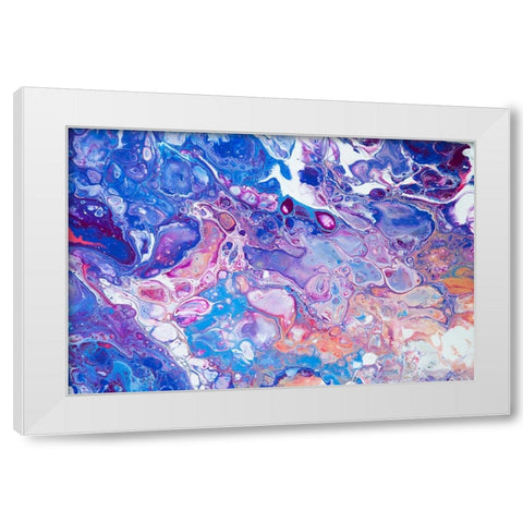 Fluid Acrylic Winter Delight 5 White Modern Wood Framed Art Print by Jenny Rainbow Fine Art