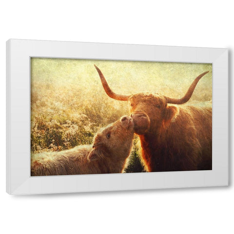 Mammy Love White Modern Wood Framed Art Print by Jenny Rainbow Fine Art