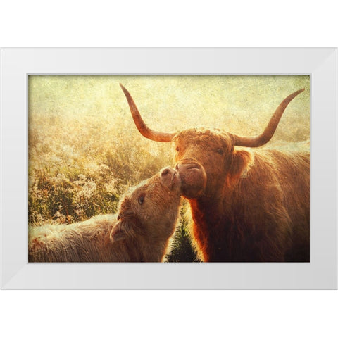 Mammy Love White Modern Wood Framed Art Print by Jenny Rainbow Fine Art