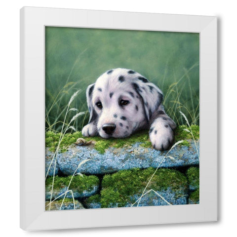 Js86-B White Modern Wood Framed Art Print by Silver, John