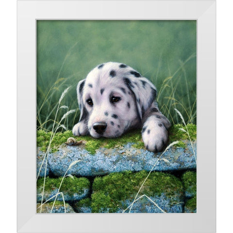 Js86-B White Modern Wood Framed Art Print by Silver, John