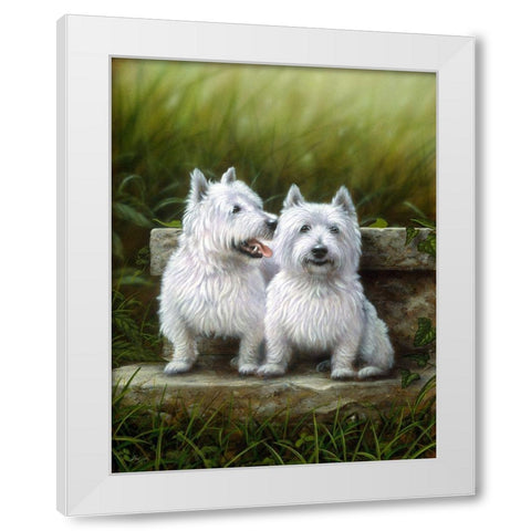 Js92-A White Modern Wood Framed Art Print by Silver, John