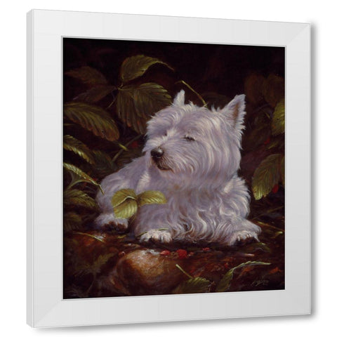 Js107-A White Modern Wood Framed Art Print by Silver, John