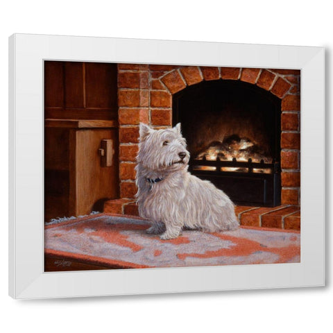 Js129-B White Modern Wood Framed Art Print by Silver, John