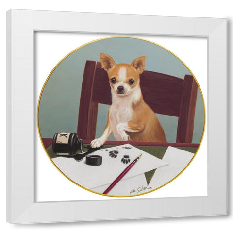 Foot Notes White Modern Wood Framed Art Print by Silver, John