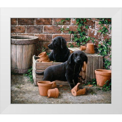 Js36-A White Modern Wood Framed Art Print by Silver, John