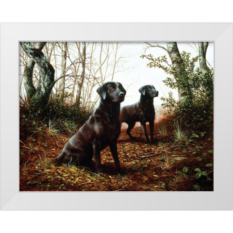 Js25-C White Modern Wood Framed Art Print by Silver, John