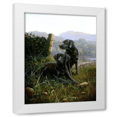 Country Companions White Modern Wood Framed Art Print by Silver, John