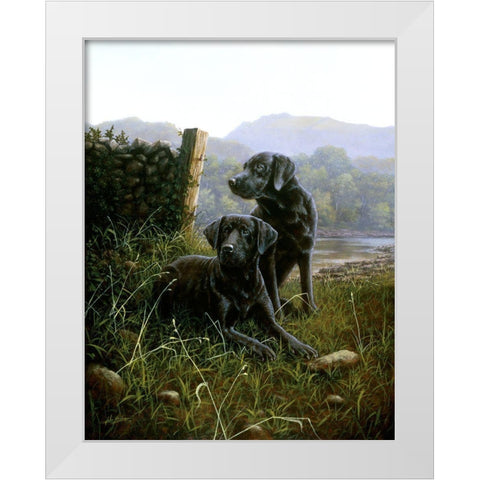 Country Companions White Modern Wood Framed Art Print by Silver, John