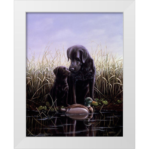 Js37-C White Modern Wood Framed Art Print by Silver, John