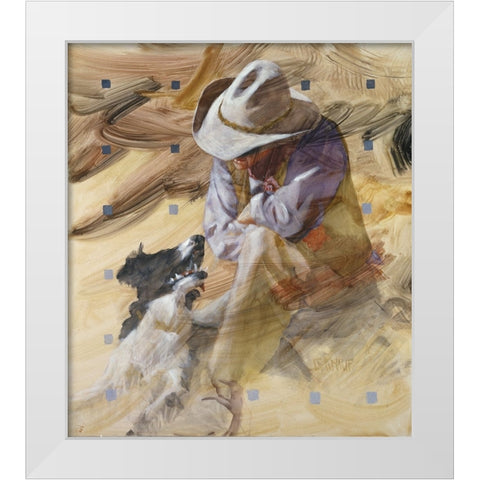 Marching Orders White Modern Wood Framed Art Print by Knauf, J.E.
