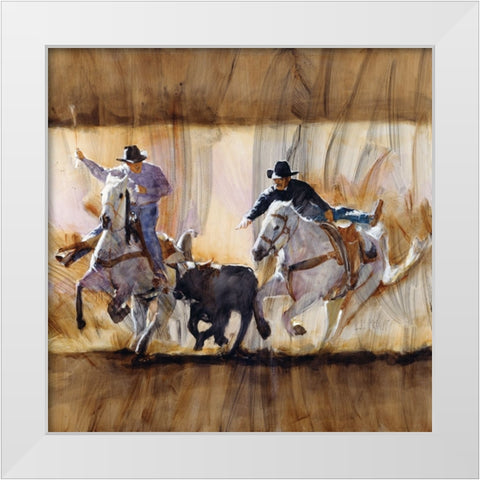 Team Work White Modern Wood Framed Art Print by Knauf, J.E.