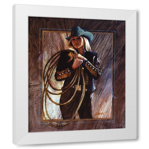 Bring Em On White Modern Wood Framed Art Print by Knauf, J.E.