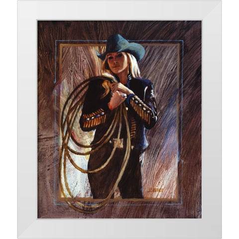Bring Em On White Modern Wood Framed Art Print by Knauf, J.E.