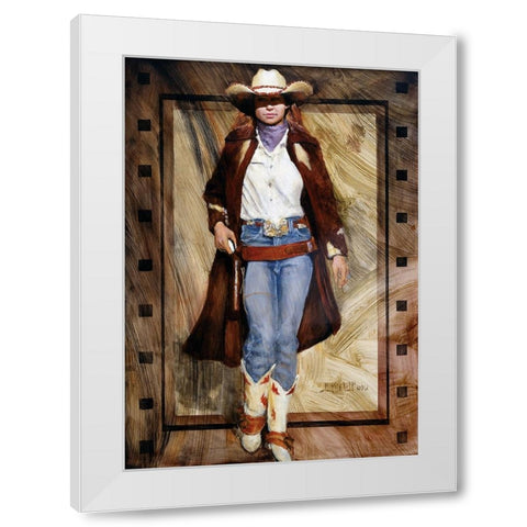 Buckled Up White Modern Wood Framed Art Print by Knauf, J.E.