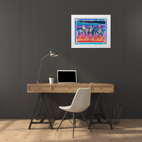 Three Cowgirls White Modern Wood Framed Art Print by Bryant, Kristin