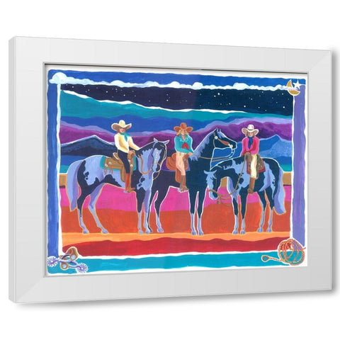Three Cowgirls White Modern Wood Framed Art Print by Bryant, Kristin