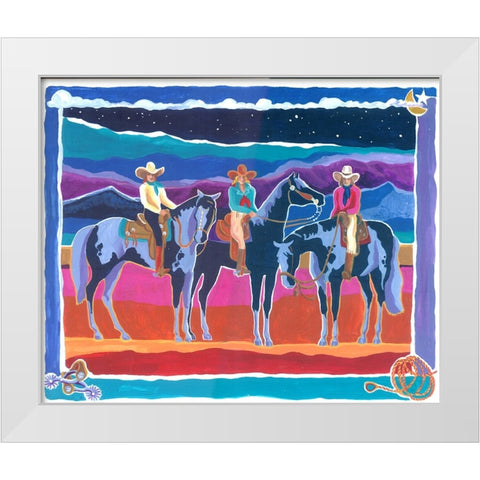 Three Cowgirls White Modern Wood Framed Art Print by Bryant, Kristin