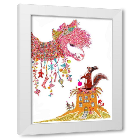 Candy Lama Powdered Sugar White Modern Wood Framed Art Print by Kwerki Studios