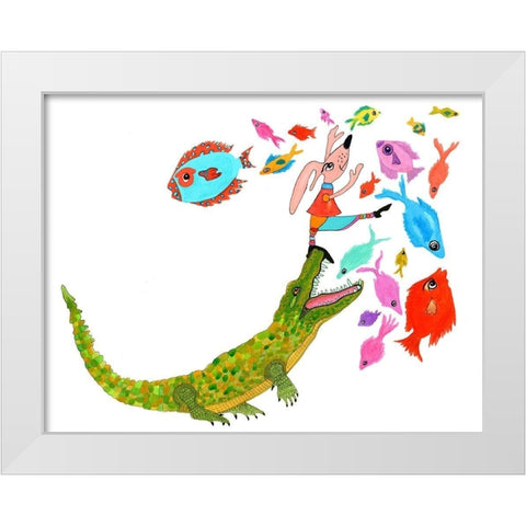 Dont Eat Me White Modern Wood Framed Art Print by Kwerki Studios