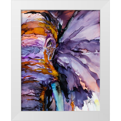Sometimes You Just Need a Purple Elephant White Modern Wood Framed Art Print by Art by Leslie Franklin