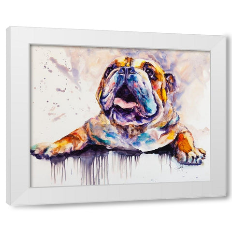 Im Feeling Peckish White Modern Wood Framed Art Print by Art by Leslie Franklin