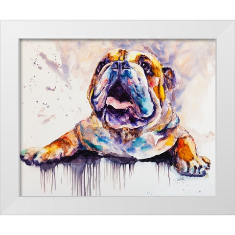 Im Feeling Peckish White Modern Wood Framed Art Print by Art by Leslie Franklin