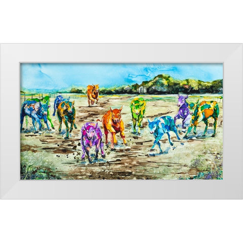 The Dinner Bell White Modern Wood Framed Art Print by Art by Leslie Franklin